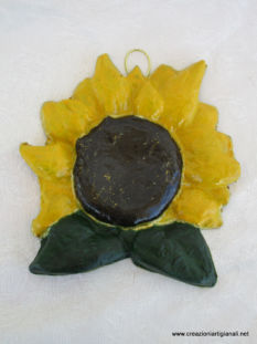 girasole in terracotta giallo e verdone