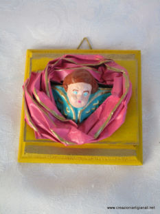 quadretto con angioletto celeste e rosa