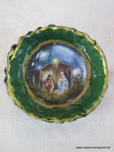 tondo verde con natività