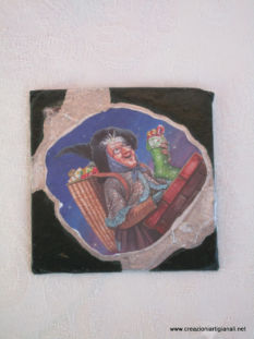 Sottobicchiere con befana